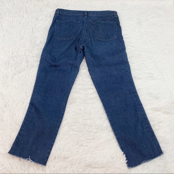 J Brand Ruby High Rise Crop Jeans Braided Cantonite Raw Hem blue solid - Picture 7 of 11